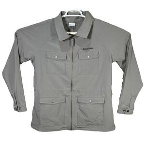 COLUMBIA Women Bomber Jacket Coat Size XL Gray Sport Coat Pockets